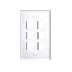 High-Impact Faceplate - 6 Port White